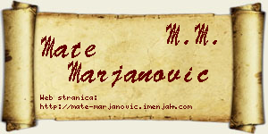 Mate Marjanović vizit kartica